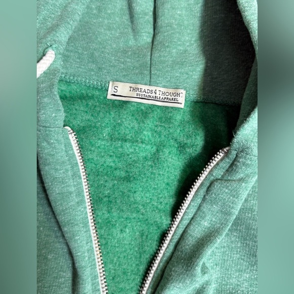 THREADS 4 THOUGHT Men’s green full zip hoodie jacket size S - Picture 9 of 12